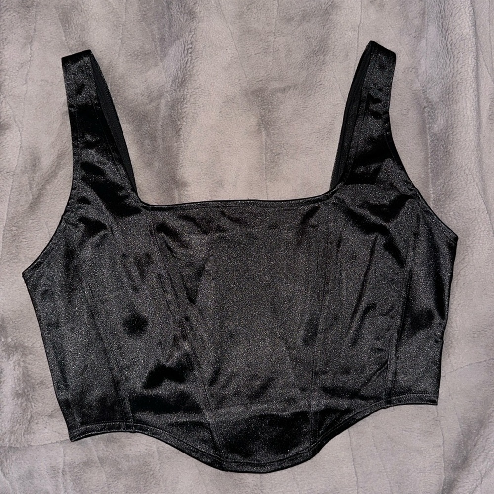 Black corset crop top